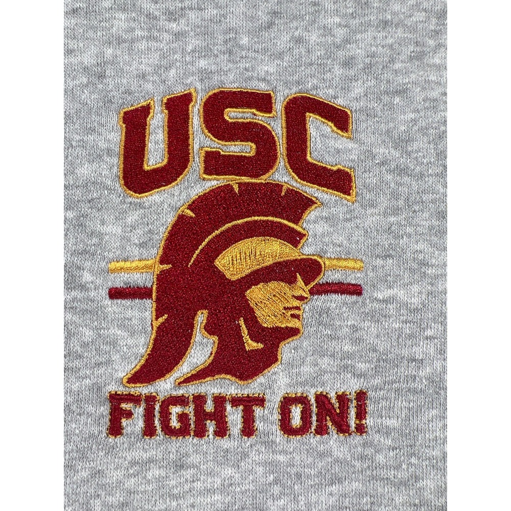USC Trojans Pullover Sweatshirt Quarter Zip Womens XS Cropped Gray NCAA Fight On - Picture 3 of 9